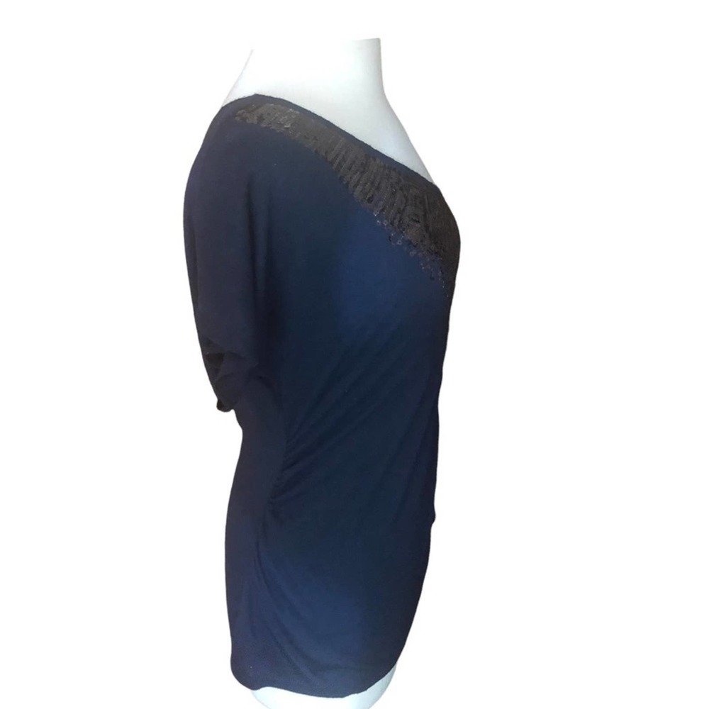 Women’s Black One-Shoulder Sequin Top - Picture 6 of 10